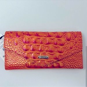 Brahmin Dusty Orange Melbourne Wallet + Veronica Clutch Trifold Check Holder NWT